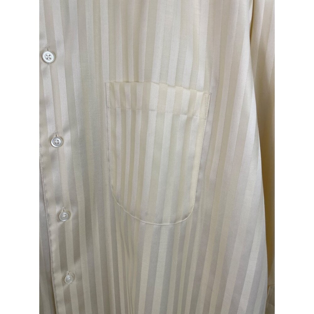 Pronto Uomo Couture Yellow Two Tone Button Up Dress Shirt Mens 17 1/2- 32/33 - Picture 4 of 8